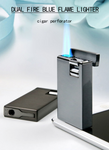 BRIQUET GRIS À DOUBLE ARC ALLUME-CIGARE AU BUTANE