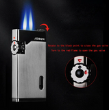 BRIQUET À GAZ RECHARGEABLE DOUBLE FLAMME BLEUE