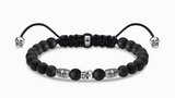 Bracelet Ajustable Thomas Sabo Têtes de Mort Noir Argent Sterling Noirci