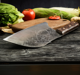 Couteau de Chef Hachoir Serbe en Acier, Fait Main, 