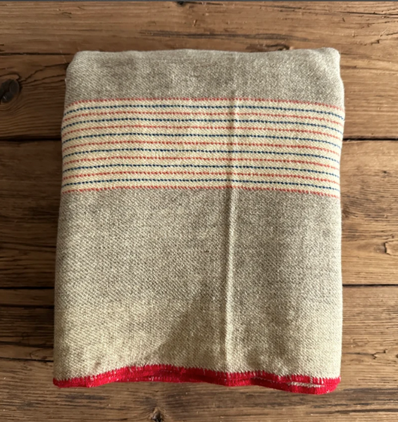 Grande Couverture Vintage En Laine Galloise - Années 1920 - Motif à Carreaux Pêche/lilas - Tissage étroit