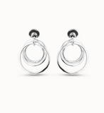 BOUCLES D'OREILLES ARGENT EN FORME D'ANNEAUX IRREGULIERS