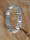 BRACELET CUIR ET ZAMAK ET ARGENT