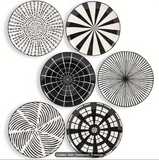 SET DE 6 ASSIETTES MONOCHROME EN CÉRAMIQUE 8 Po
