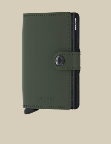 MINIWALLET PORTE-CARTES À FERMOIR MATTE GREEN BLACK RFID SECRID