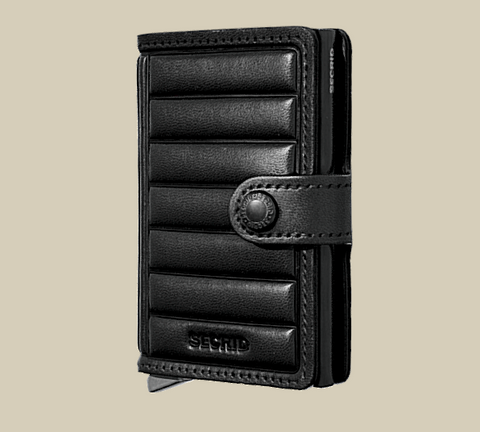 MINIWALLET PORTE-CARTES EMBOSS LINES BLACK RFID SECRID