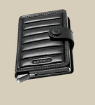 MINIWALLET PORTE-CARTES EMBOSS LINES BLACK RFID SECRID