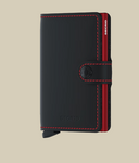 MINIWALLET PORTE-CARTES À FERMOIR CUIR MATTE BLACK RED RFID SECRID