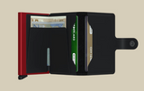 MINIWALLET PORTE-CARTES À FERMOIR CUIR MATTE BLACK RED RFID SECRID