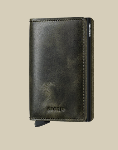 PORTEFEUILLE SLIMWALLET VINTAGE OLIVE BLACK SECRID