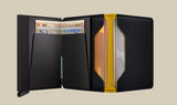 PORTE-CARTES MINCE SLIMWALLET  MAT NOIR ET OCRE RFID SECRID