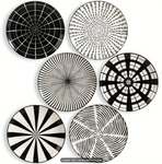 SET DE 6 ASSIETTES MONOCHROME EN CÉRAMIQUE 10 Po