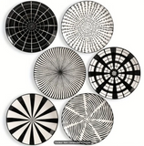 SET DE 6 ASSIETTES MONOCHROME EN CÉRAMIQUE 10 Po