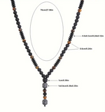 COLLIER EN PIERRES DE LAVE ET PIERRE DE TIGRE