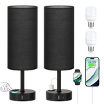 1 PAIRE DE LAMPES À COMMANDE TACTILE, 3 INTENSITÉS, avec ports USB A et C, 110/120 V
