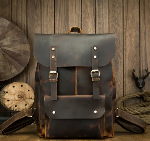 SAC À DOS EN CUIR de VACHE LOOK VINTAGE