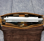 SAC À BANDOULIÈRE EN CUIR DE VACHETTE VÉRITABLE 14 po