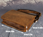 SAC À BANDOULIÈRE EN CUIR DE VACHETTE VÉRITABLE 14 po