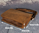 SAC À BANDOULIÈRE EN CUIR DE VACHETTE VÉRITABLE 14 po