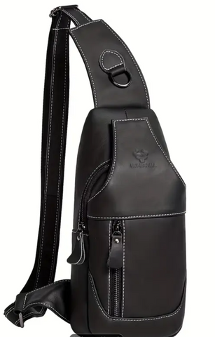 SAC DE POITRINE ET À BANDOULIÈRE EN CUIR VÉRITABLE