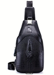 SAC DE POITRINE ET À BANDOULIÈRE EN CUIR MOTIF CROCODILE
