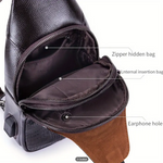 SAC DE POITRINE ET À BANDOULIÈRE EN CUIR MOTIF CROCODILE