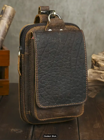 POCHETTE/ SAC DE CEINTURE EN CUIR DE VACHE ÉPAIS (Copie)