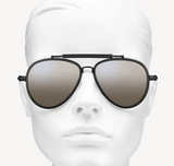 LUNETTES DE SOLEIL AVIATEUR NOIRES HARRISON TÊTE DE MORT