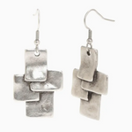 BOUCLES D'OREILLES EN ÉTAIN PLAQUÉ ARGENT