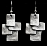 BOUCLES D'OREILLES EN ÉTAIN PLAQUÉ ARGENT