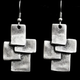 BOUCLES D'OREILLES EN ÉTAIN PLAQUÉ ARGENT