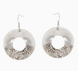 Boucles d'oreilles en étain plaquées argent fait à la main