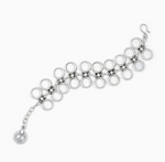BRACELET EN ÉTAIN PLAQUÉ ARGENT 17,8 CM FAIT MAIN