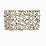 BRACELET À MAILLONS TRIANGULAIRES EN ÉTAIN PLAQUÉ ARGENT FAIT MAIN
