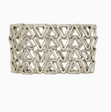 BRACELET À MAILLONS TRIANGULAIRES EN ÉTAIN PLAQUÉ ARGENT FAIT MAIN