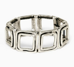 BRACELET À MAILLONS CARRÉS EN ÉTAIN PLAQUÉ ARGENT