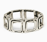 BRACELET À MAILLONS CARRÉS EN ÉTAIN PLAQUÉ ARGENT