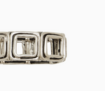 BRACELET À MAILLONS CARRÉS EN ÉTAIN PLAQUÉ ARGENT