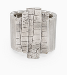 BRACELET ÉLASTIQUE ORGANIQUE EN ÉTAIN PLAQUÉ ARGENT