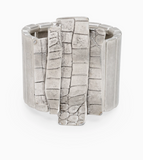 BRACELET ÉLASTIQUE ORGANIQUE EN ÉTAIN PLAQUÉ ARGENT