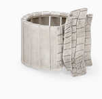 BRACELET ÉLASTIQUE ORGANIQUE EN ÉTAIN PLAQUÉ ARGENT