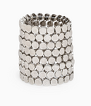 BRACELET ÉLASTIQUE ARTISANAL EN ÉTAIN PLAQUÉ ARGENT