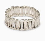 BRACELET ÉLASTIQUE AVEC CRISTAUX SWAROVSKI EN ÉTAIN PLAQUÉ ARGENT