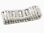 BRACELET ÉLASTIQUE AVEC CRISTAUX SWAROVSKI EN ÉTAIN PLAQUÉ ARGENT
