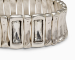 BRACELET ÉLASTIQUE AVEC CRISTAUX SWAROVSKI EN ÉTAIN PLAQUÉ ARGENT