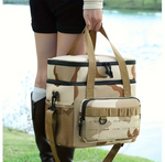 SAC-COOLER POUR PIQUE-NIQUE ISOTHERME DE GRANDE CAPACITÉ KAKI