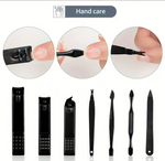 KIT DE SOINS DES ONGLES EN ACIER INOXYDABLE - 32 en 1 - NOIR