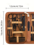 KIT DE SOINS DES ONGLES EN ACIER INOXYDABLE - 32 en 1 - NOIR