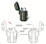 BRIQUET SANS FLAMME DOUBLE ARC en ABS - USB rechargeable