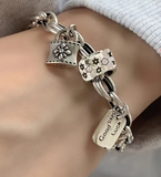BRACELET CHAÎNE À MAILLONS PLAQUÉ ARGENT
